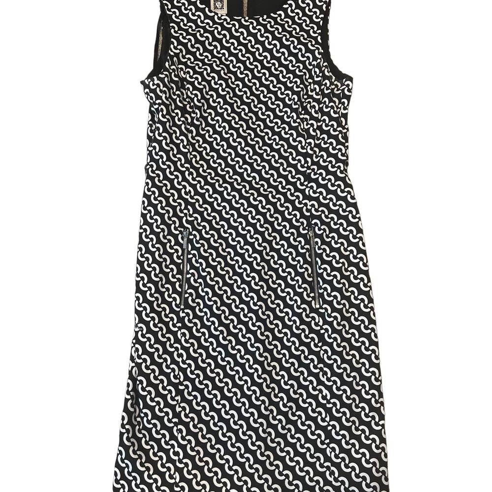 ANNE KLIEN Black and White A line Dress SZ 6